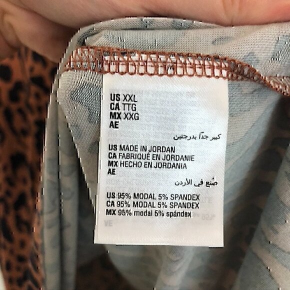 IDEOLOGY Brown Black Cheetah Leopard Animal Print V-Neck Short Sleeve Tee TShirt - Picture 8 of 12